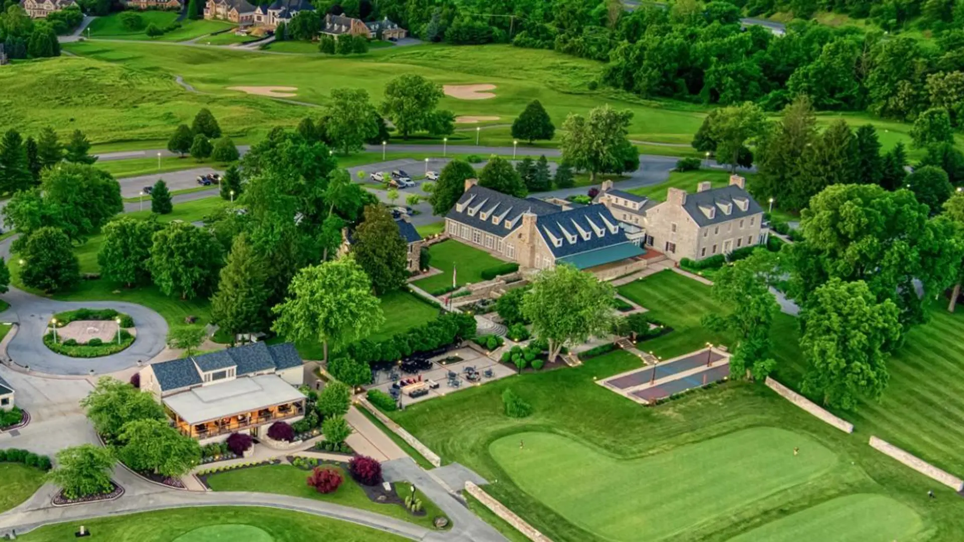 Aerial view of Hayfields Country Club in Hunt Valley