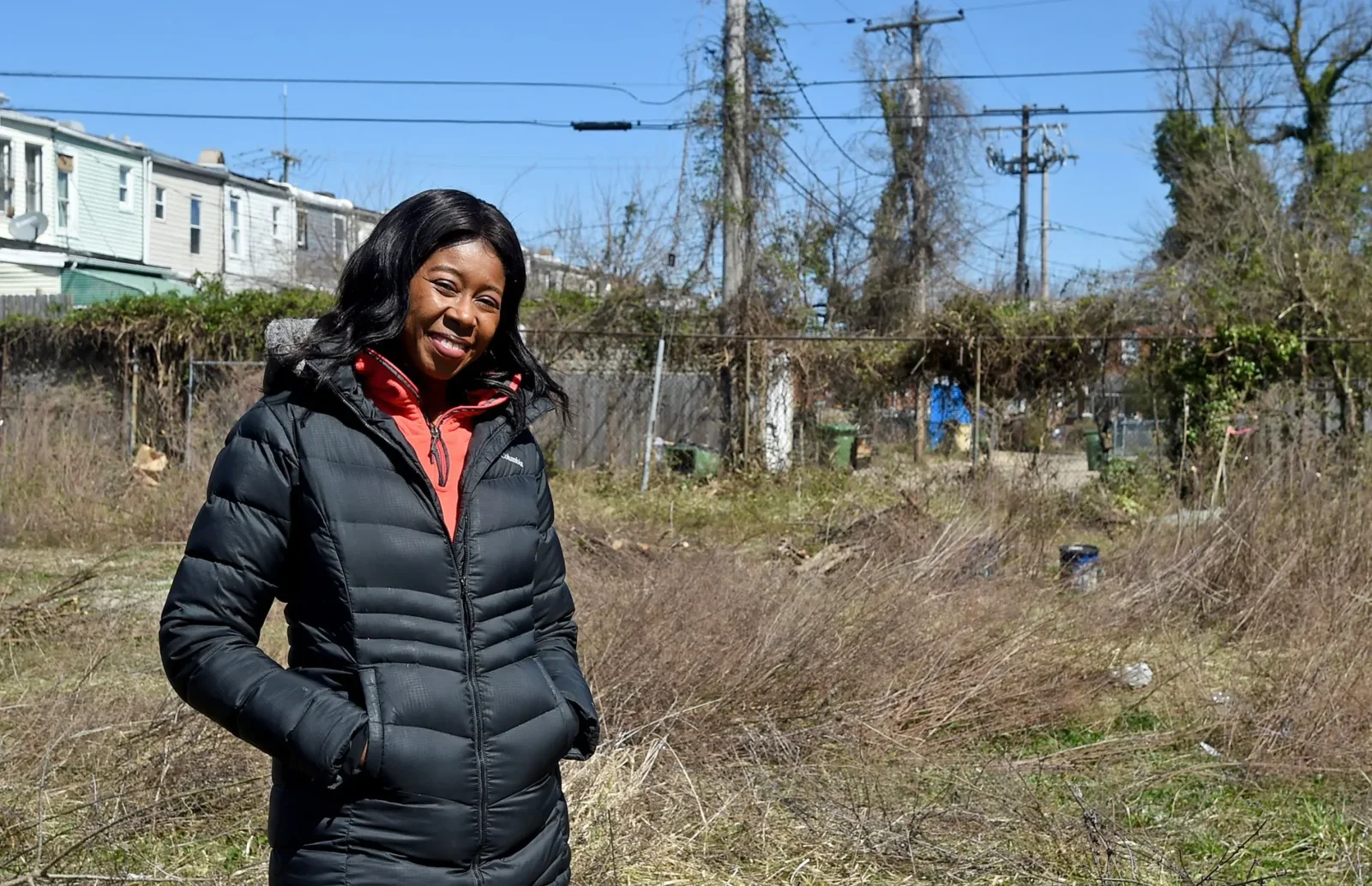 Nicole Earle in a Baltimore neighborhood